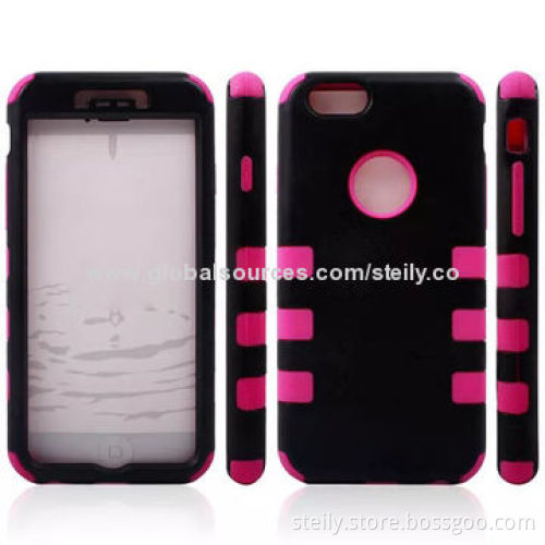 2014 Hot Newest Colorful Best-quality 3-in-1 PC+Silicone Case for iPhone 6